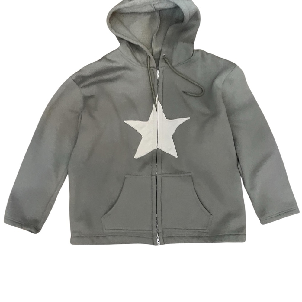 Gray Hoodie with White Star